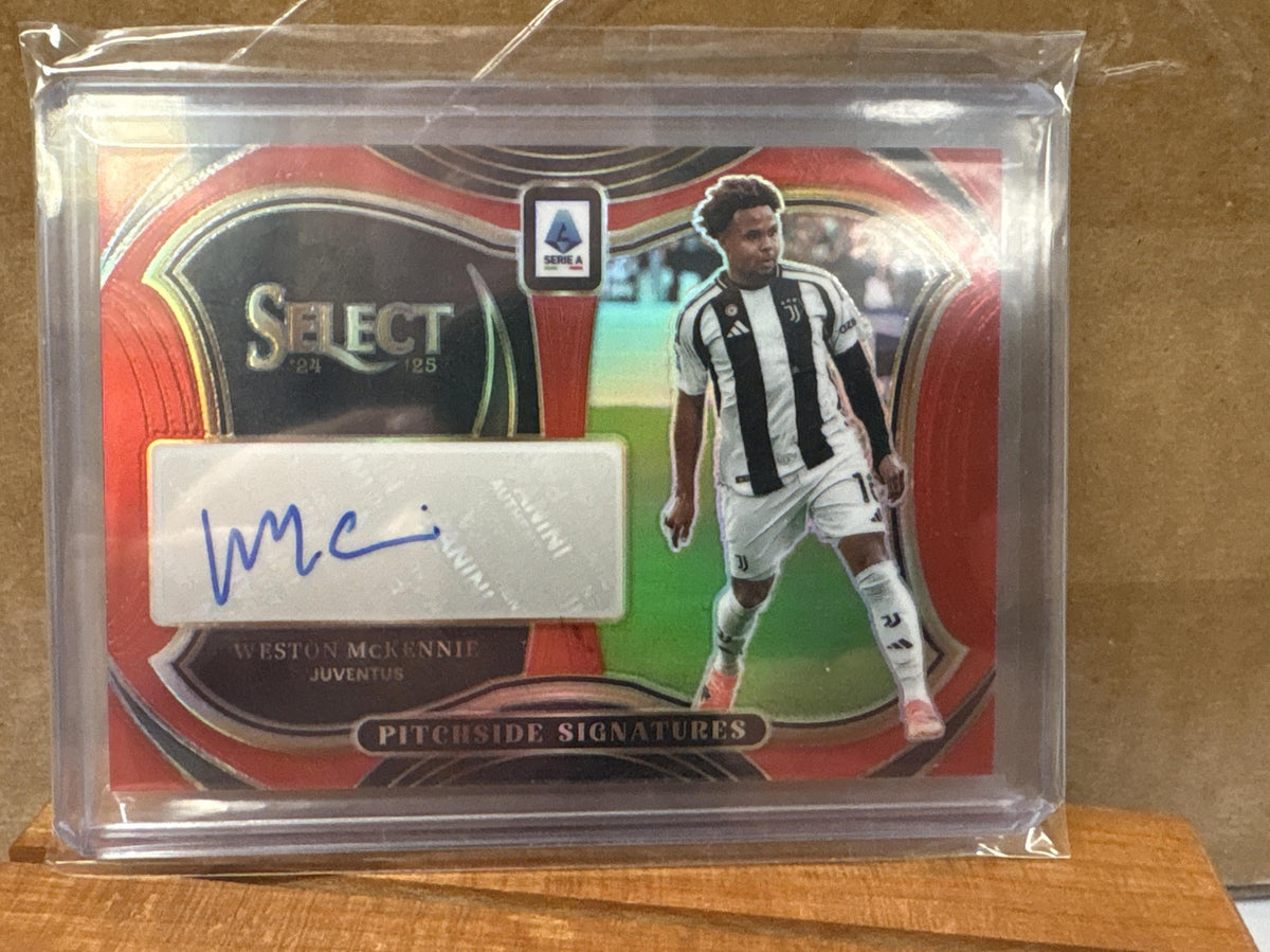 2024 Panini Select Serie A Weston McKennie #PS-WM Pitchside Signatures Red Auto