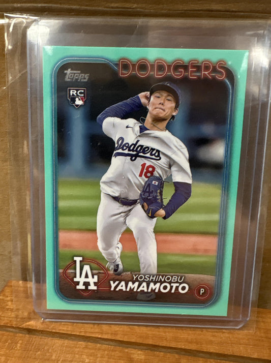 2024 Topps Yoshinobu Yamamoto #553 Aqua RC Dodgers