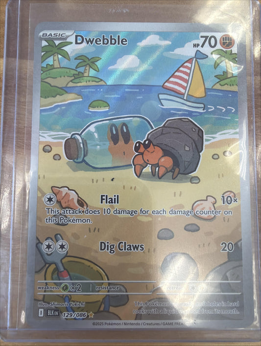 2025 Pokemon Black Bolt Dwebble #129/086 Illustration Rare