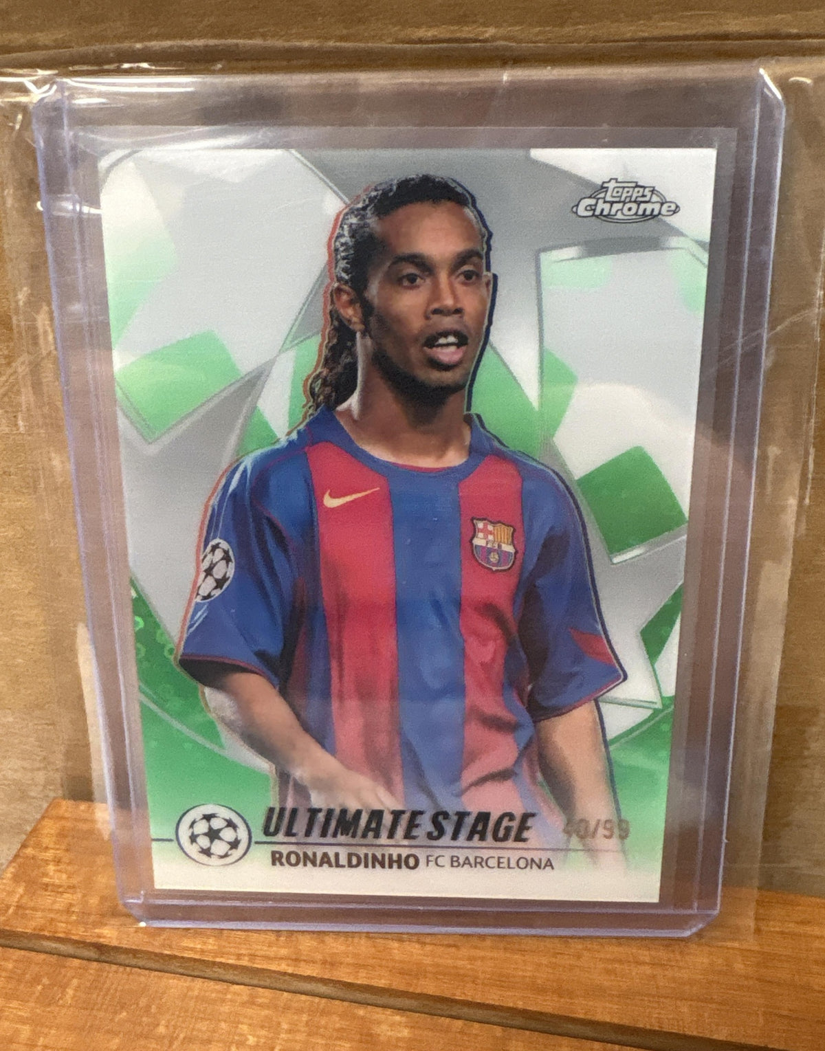 2025 Topps UEFA Club Competitions Ronaldinho #US-23 Ultimate Stage Green /99