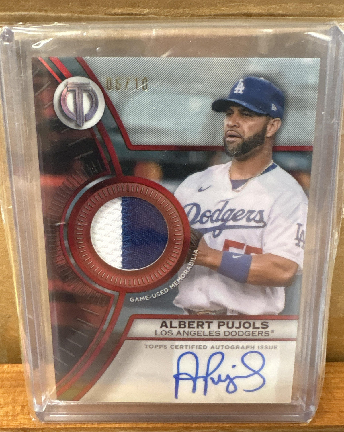 2025 Topps Tribute Albert Pujols #TTTA-AP To Threads Auto Relics Red /10