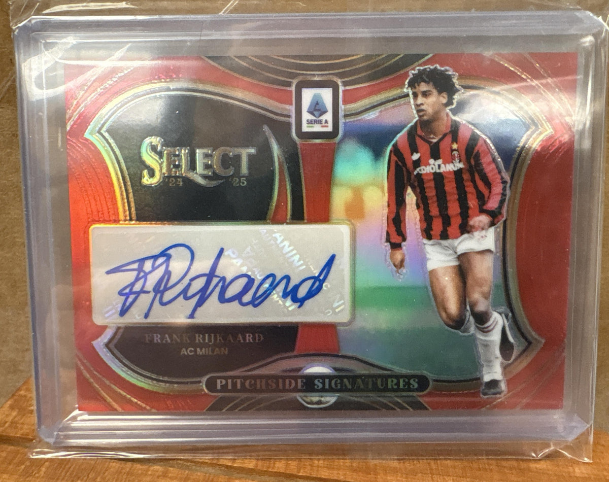 2024 Panini Select Serie A Frank Rijkaard #PS-FR Pitchside Signatures Red Auto