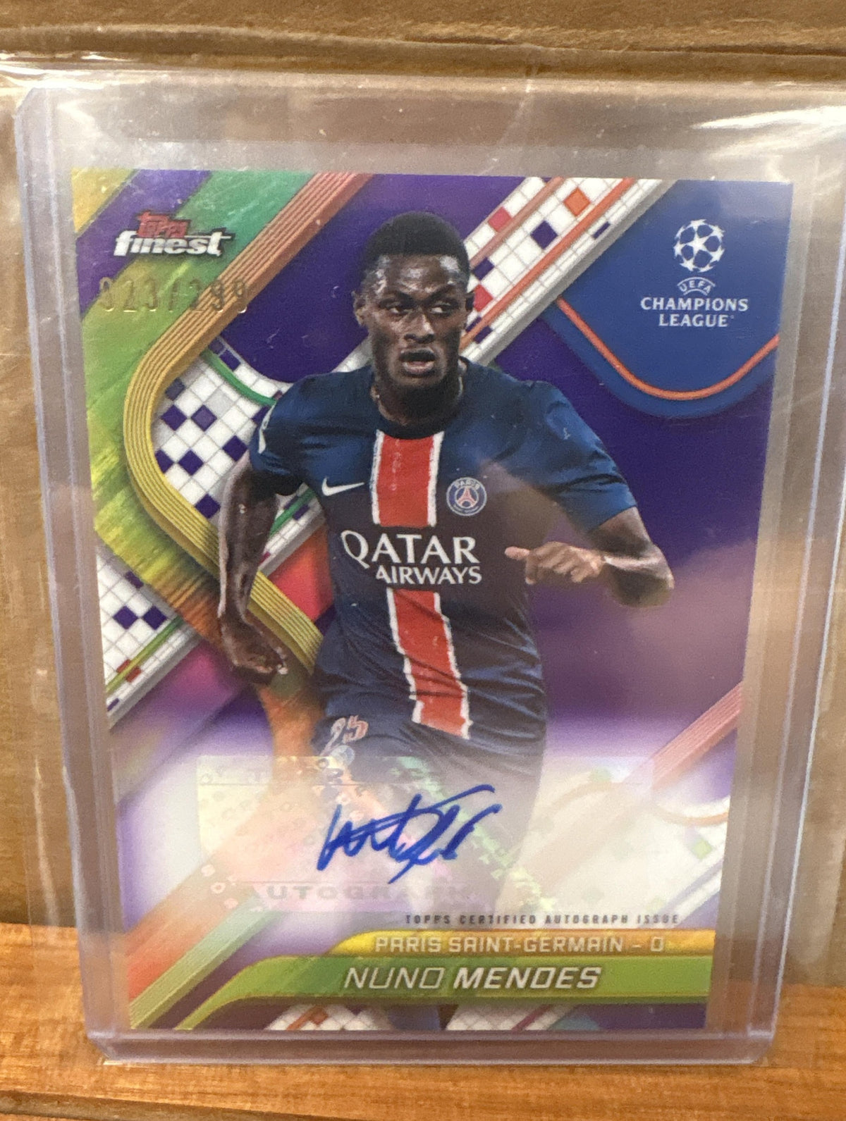 2024 Topps Finest UEFA Club Competitions Nuno Mendes #BA-NM Auto Purple /299