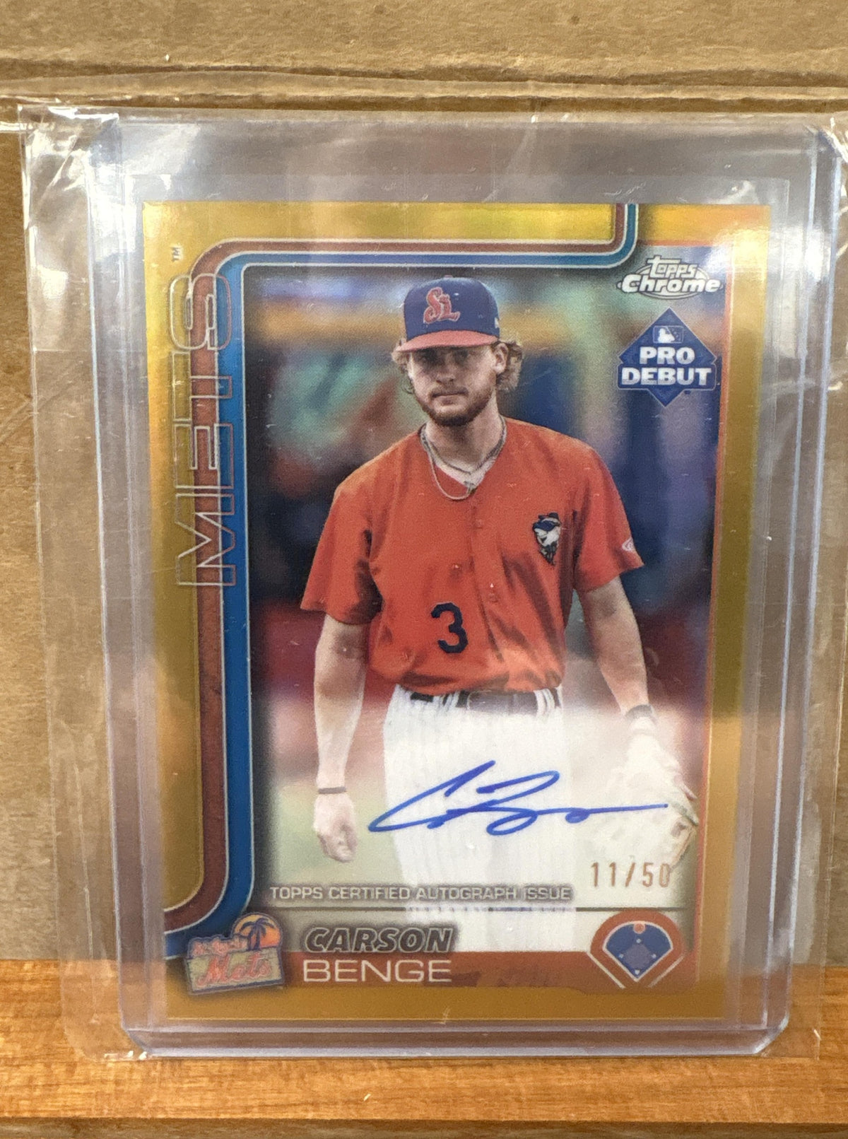 2025 Topps Pro Debut Carson Benge #PDC-55 Chrome Gold Refractor 11/50