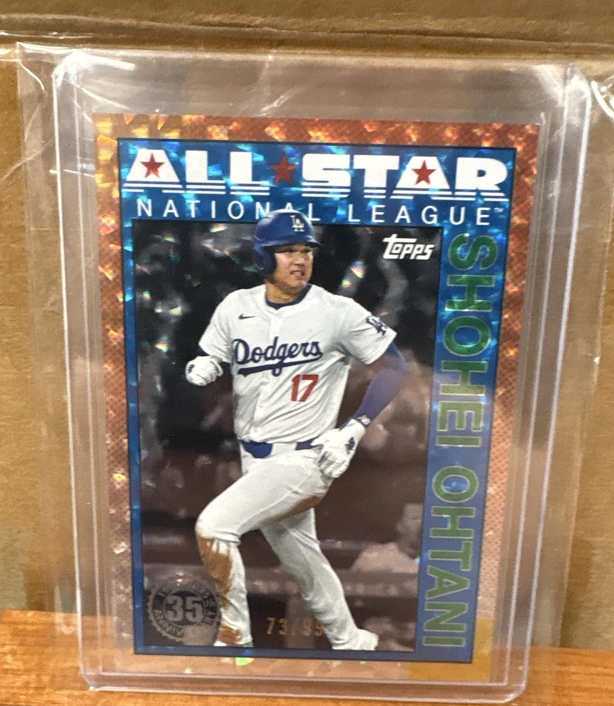 2025 Topps Shohei Ohtani #90AS-2 1990 Baseball All-Star Green Crackle Foil /99