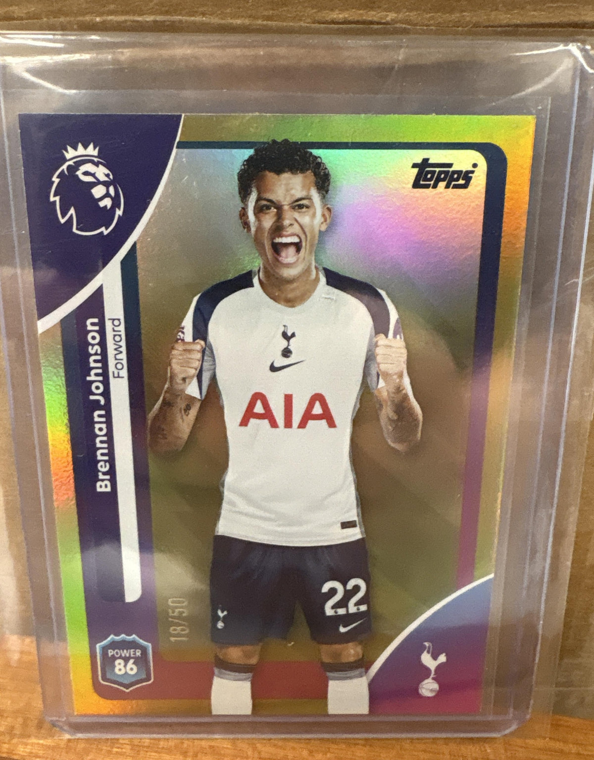 2025 Topps Premier League Brennan Johnson #265 Gold Rainbow Foil /50