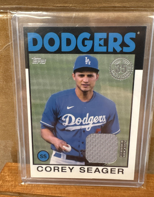 2021 Topps Corey Seager #86R-CS 1986 Baseball 35th Ani Relics Series One MEM