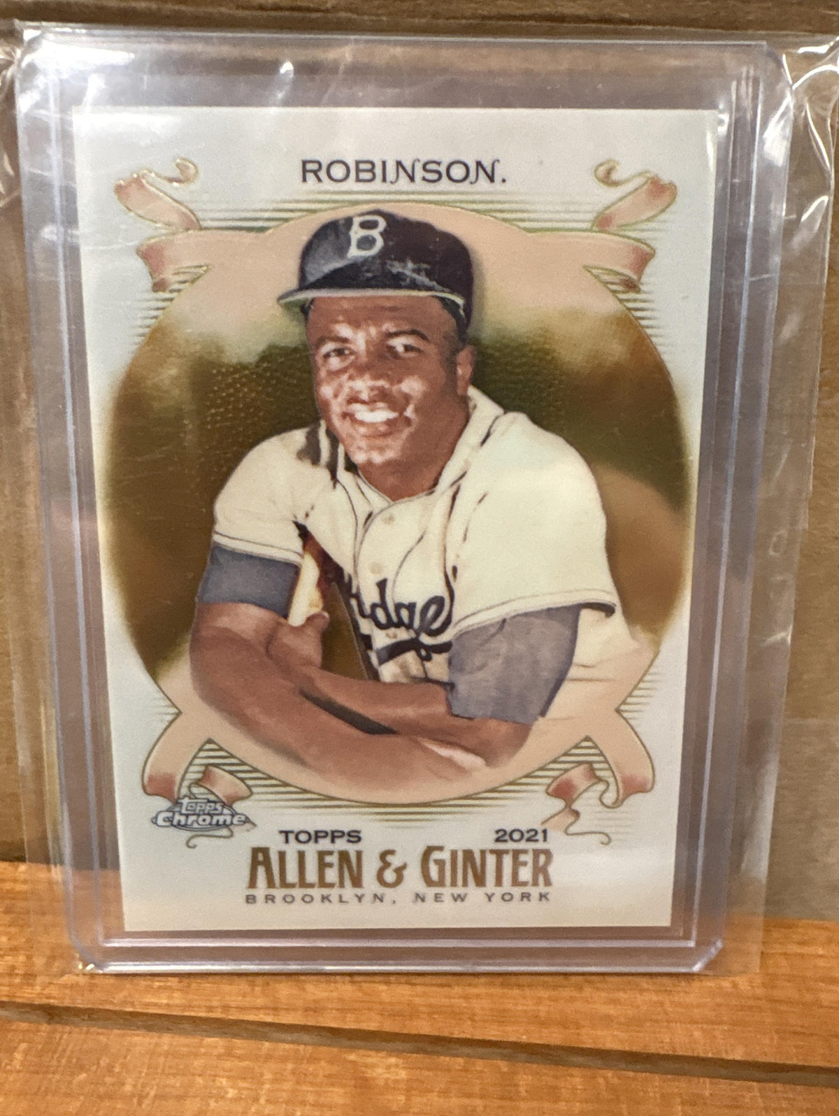 2021 Topps Allen & Ginter Chrome Jackie Robinson #36 Gold Refractor /50 Dodgers