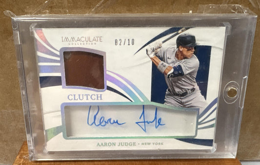 2021 Panini Immaculate Aaron Judge #CCM-AJ Clearly Clutch Materials Gold /10