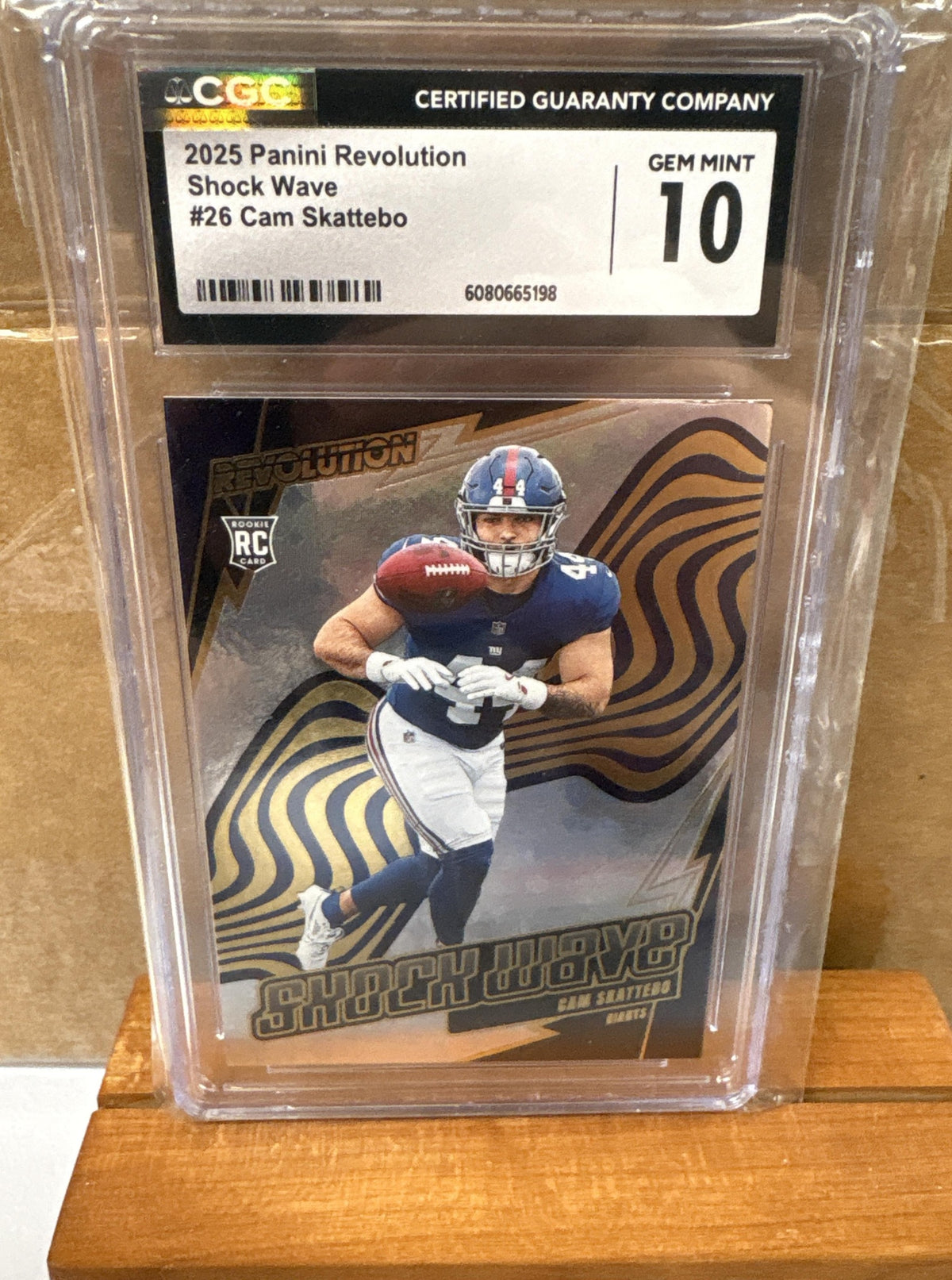 2025 Panini Revolution Cam Skattebo #26 Shock Wave RC Giants CGC 10