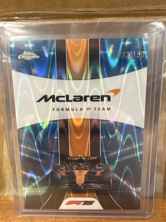 2025 Topps Chrome Formula 1 McLaren Team #176 Blue RayWave Refractor /150