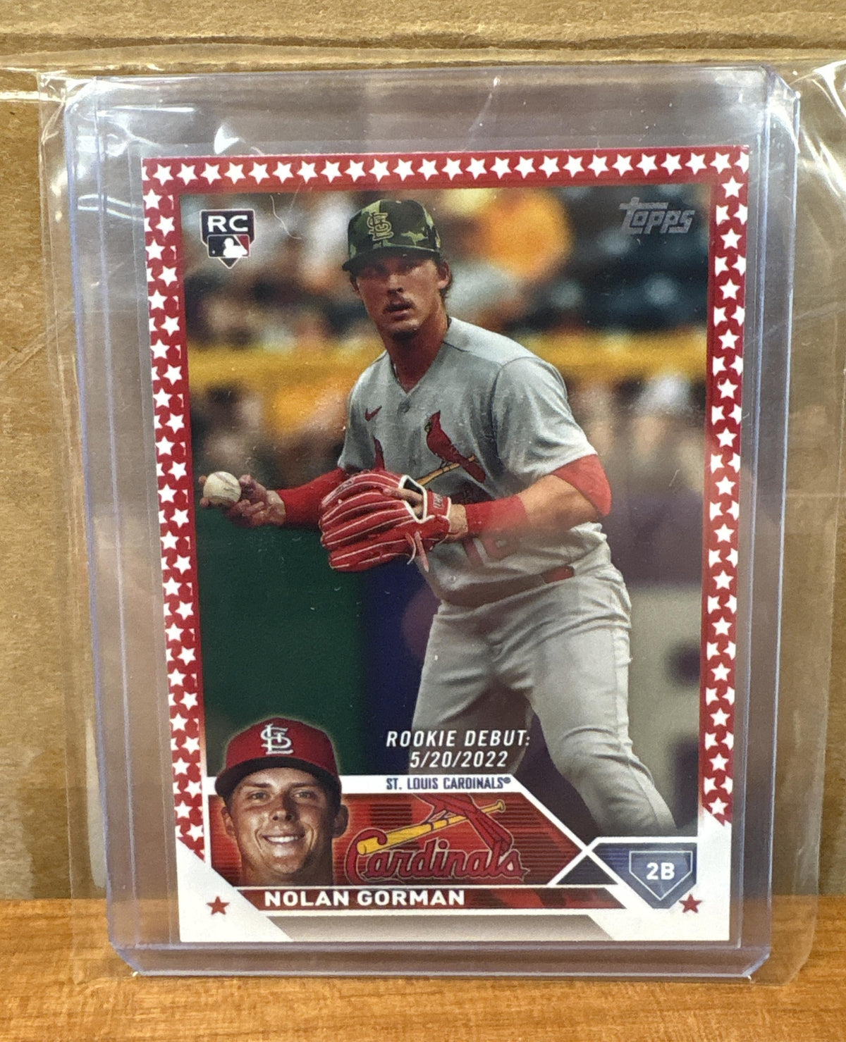 2023 Topps Update Nolan Gorman #US212 Independence Day 42/76 RC Cardinals