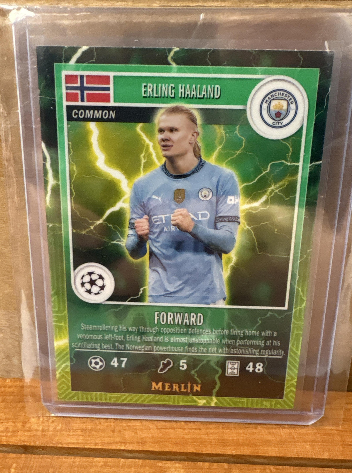 2024 Topps Merlin Chrome UEFA Club Comp Erling Haaland #MG-27 Merlin's Gamers
