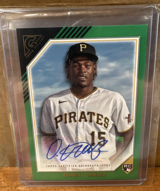 2022 Topps Gallery Oneil Cruz #RA-OC Rookies Auto Green 78/99 RC Pirates