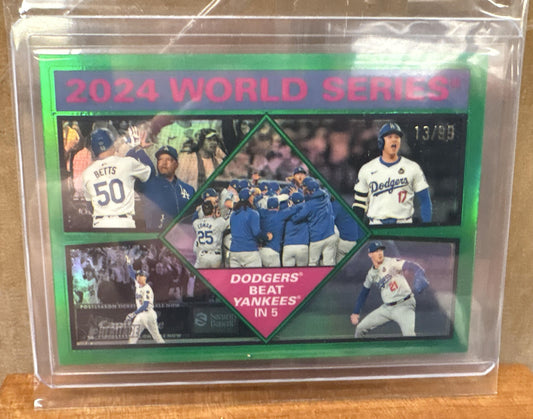 2025 Topps Heritage Los Angeles Dodgers #462 Chrome Green Refractor 13/99
