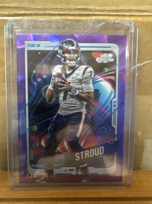 2024 Topps Cosmic Chrome CJ Stroud #40 Purple Nebula Refractor 124/150 Texans
