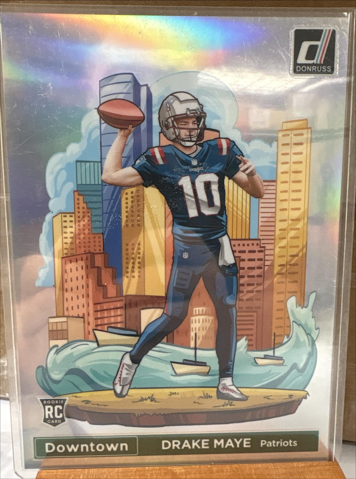 2024 Panini Donruss Drake Maye #13 Oversized Downtown! SSP Patriots