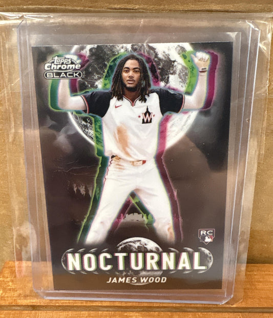 2025 Topps Chrome Black James Wood #NOC-34 Nocturnal RC Nationals