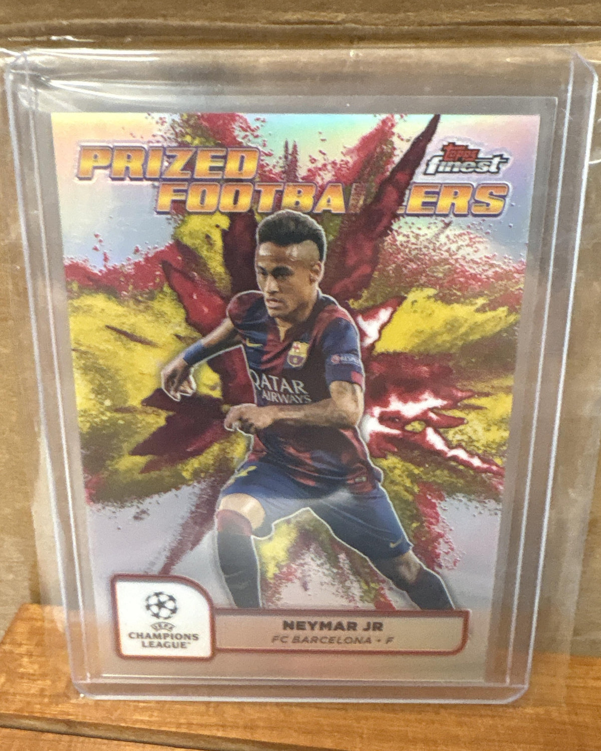2024 Topps Finest UEFA Club Competitions Neymar Jr #PFF-7 Prized Yellow/Red