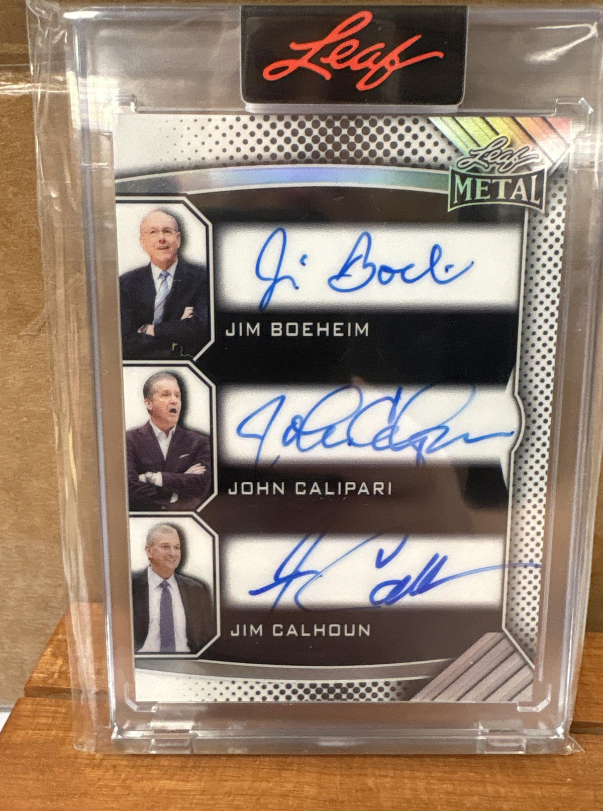 2025 Leaf Metal Authentics Boeheim Calipari Calhoun #TA-1 Triple Auto 1/1