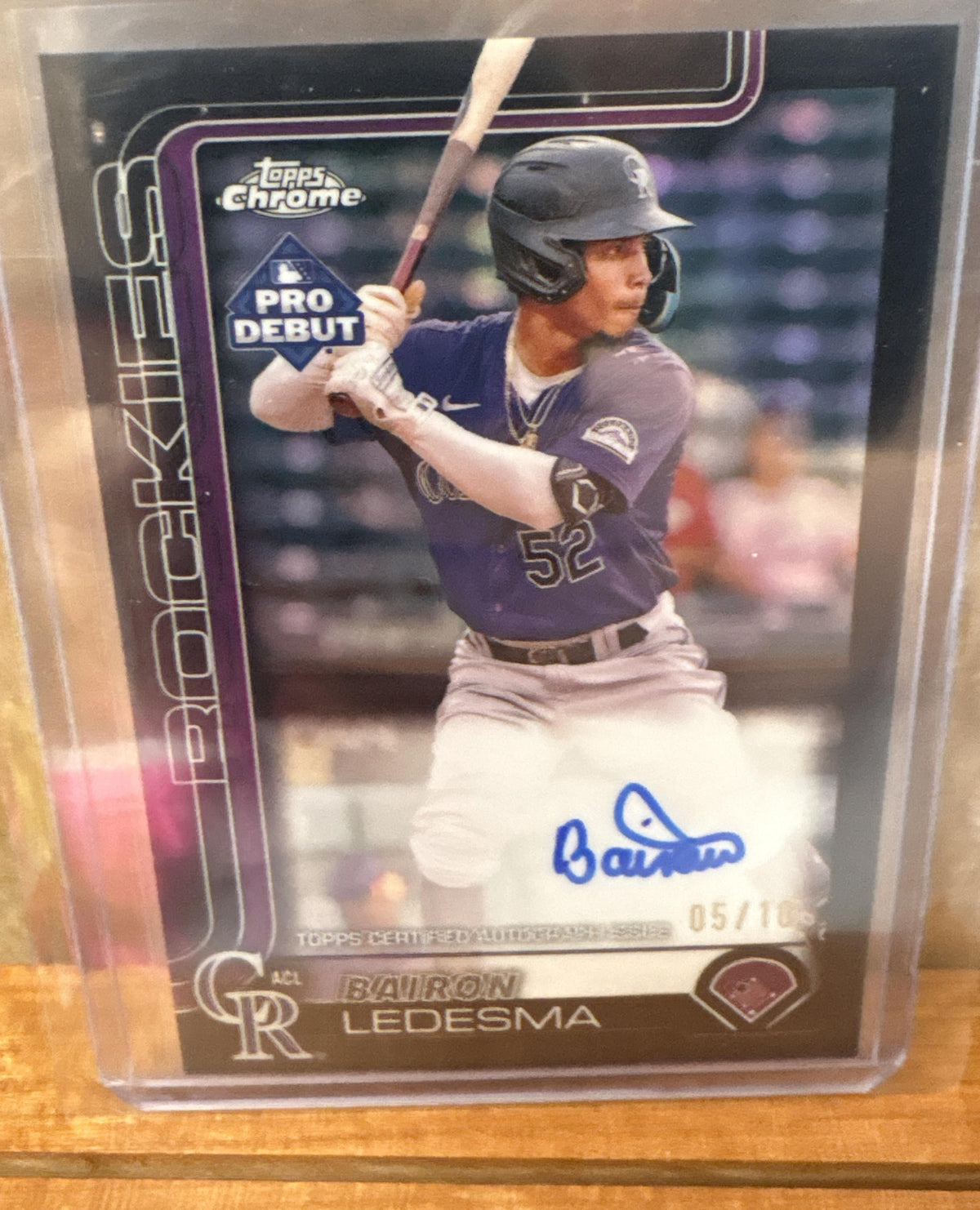 2025 Topps Pro Debut Bairon Ledesma #PDC-192 Chrome Auto Black Refractor 1/10