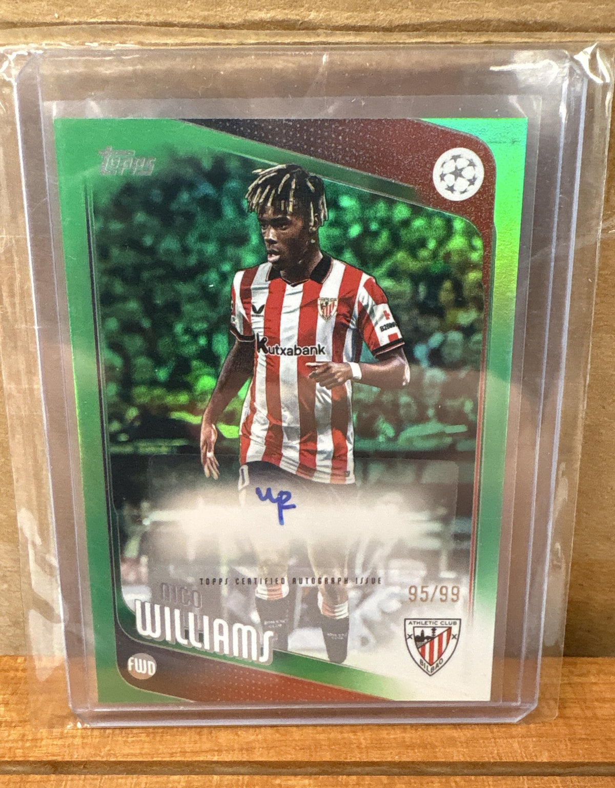2025-26 Topps UEFA Club Competitions Nico Williams #BA-NW Auto Green Foil 95/99
